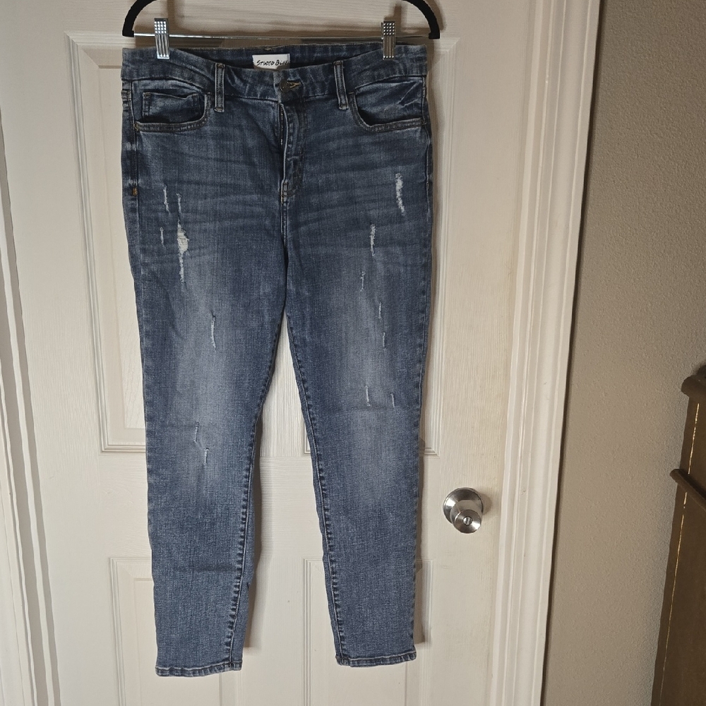 Studio Blue Women's Distressed Skinny Jeans - Blue